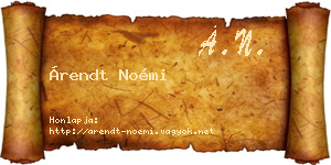 Árendt Noémi névjegykártya